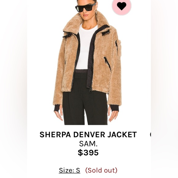 NWT SAM. Sherpa Denver Jacket in Camel - S - Picture 6 of 10
